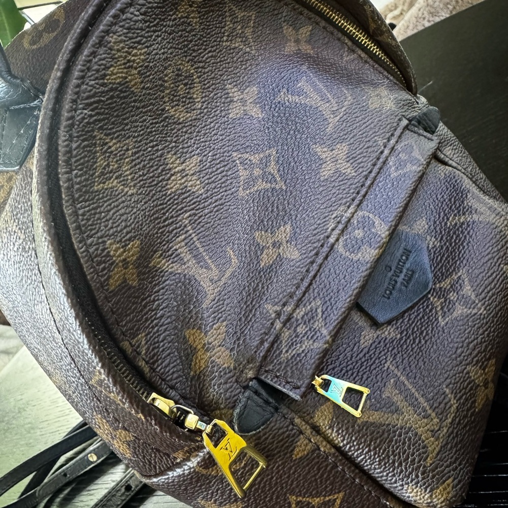 Louis Vuitton Brown Monogram Backpack with Gold Accents - Picture 4 of 5